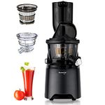 Kuvings EVO810 Black Professional Cold Press Juicer,Only Juicer with Patented Rubber & Silicon-Free Technology, 12 YR Warranty, All-in-1 Fruit & Vegetable Juicer,With Smoothie & Sorbet Attachment