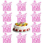 Totelux Best Mom Ever Cake Topper Glitter Cupcake Topper With Crown Design Pink Cake Toppers Pick for Mother’s Day Birthday Cake Decoration Party Supplies 10PCS