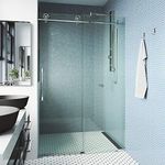 VIGO Adjustable 60-64 in. W x 76 in. H Elan Cass Frameless Glass Shower Door with Aerodynamic Shower Glass Door Chrome Shower Kit Complete and Door Glass Sliding Door - VG6044CHCL6476