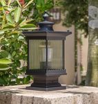 CITRA Square Pillar Light Antique Gate Light E27 Lantern Lamp Post E27 (Color : Bronze)