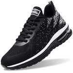 Autper Womens Air Athletic Tennis Running Sneakers Lightweight Sport Gym Jogging Breathable Fashion Walking Shoes(Black US 5.5)