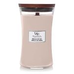 WoodWick Large Hourglass Scented Candle | Vanilla & Sea Salt | with Crackling Wick | Burn Time: up to 130 Hours