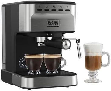 BLACK+DECKER Semi-Automatic 15 Bar Espresso and Cappuccino Maker, Versatile Machine with Ability to use Grounds or ESE Pods to Make Your Perfect Cup of Coffee