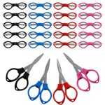 20Pcs Folding Scissors, LIOUCBD Mini Travel Stainless Steel Portable Scissors, Glasses-Shaped Mini Shear for Home and Travel Use Nurse Craft School Office Sewing DIY (4 Colors/Plastic)