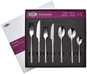 Stellar Rochester BL58 Stainless Steel Cutlery 44-Piece Set for 6 Place Settings with 2 Serving Spoons