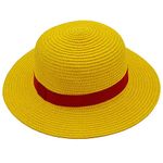 Straw Hat Halloween Madelin Hat Cos Performance Props Costume Party Yellow Strawhats with String Beach Hats Pirate Anime Fans Cap Men Women Youth Decorations