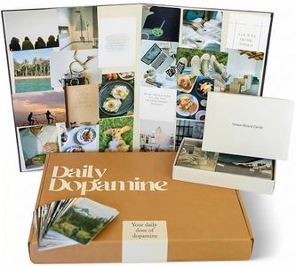 Daily Dopamine Vision Board Kit for Ambitious People- Foldable Mood & Dream Board for Manifestation, Visualization & Goal Setting|125 Aesthetic Photo & 25 Empowering Quote Cards| Vision Board Supplies