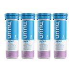 Nuun Sport: Electrolyte Drink Tablets, Box of 4 Tubes (40 servings), Grape, Electrolyte Hydration Supplement