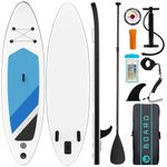 Inflatable Stand Up Paddle Board 10'5''×30''×6'' SUP Inflatable Paddle Boards Ultra Light Surfing Board Kit for Adults, Set with Adjustable Paddle Hand Pump Fin Backpack Phone Case Repair Kit