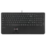 Perixx PERIBOARD-538 US, Wired Compact USB Keyboard with Trackball - X Type Scissor Keys - 15.63x7.8x1.46 Inches (397x198x37mm) - Build-in 2 USB Hubs - Black