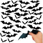 Bat Stickers 3D Halloween Bats 120pcs Bat Decorations, Halloween Bats Wall Stickers 3D Bats Stickers Bat Decals Decorative Scary Bats Decoration for DIY Home Window Decor Halloween Party Supplies