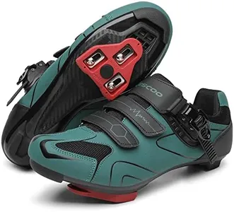 Unisex Cycling Shoes Compatible with pelaton Indoor Road Bike Shoes Riding Shoes for Men and Women Delta Cleats Clip Outdoor Pedal (Green, M11)