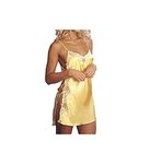 Shirley of Hollywood 20015 Medium Buttercup Yellow Charmeuse Lace-Up Chemise