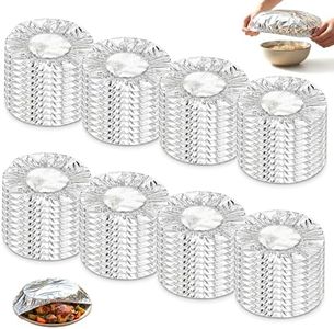 Reusable Aluminum Foil Food Covers, 2026 New Aluminum Foil Heat-retaining Cover, Heat-Insulating Elastic Flexible Kitchen Lids for Meal Prep Baking Leftovers Food Storage Bowls Plates (80pcs)