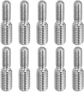 PATIKIL M6x15mm to M8x15mm Double End Threaded Stud Screw Bolt, 10 Pack 304 Stainless Steel Rod Bolts Thread Reducer Adapter for Furniture Fastener, Hardware Connectors