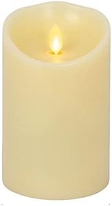 Darice Luminara Flameless Candle - Vanilla Scented Ivory Wax Pillar - 5 in