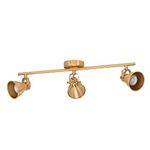 Eglo LED Spotlight bar Seras, Ceiling Light Fitting with 3 Adjustable spot Lights, Living Room lamp Made of Brushed Brass and Golden Steel, Track Lighting with GU10 Light Bulbs, Warm White