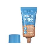 Rimmel London - Kind + Free Moisturising Skin Tint Foundation, 100% Vegan, Formulated with Vitamin E, Pro Vitamin B5 and Aloe Vera, Lightweight Dewy Finish, Rose Vanilla - 150