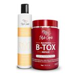 I Belli Capelli Ravenna Repair B-tox Hair Treatment Kit- Hair B-tox 1kg/35.02 oz+ Anti-Residue Shampoo 300ml/10.1 fl.oz- Set of B-tox Capilar Para el Cabello & Clarifying Shampoo for Longer Effect