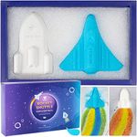 ORIGLAM Kids Bath Bombs for Boys, Space Aeroplane & Rocket Bath Bombs for Kids, Rainbow Bath Bombs Gift Set, Birthday Present for Children Christmas Gifts for Kids Halloween Party Favours, 85g×2ct