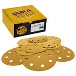 Dura-Gold - Premium - Variety Pack - 5" Gold Sanding Discs - 9-Hole Pattern Dustless Hook and Loop for DA Sander - Box of 50 Finishing Sandpaper Discs for Woodworking or Automotive