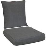 Sunnydaze 2-Piece Indoor/Outdoor Back and Seat Cushion Set for Deep Seating Patio Chair - Gray