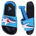 Boys Flip Flops Summer Slippers Kids Glitter Sliders Beach Bathroom Pool Cute Sandals Toddlers Home Shower Shoes Lightweight Non-slip Little Girls Sequins Slides for Indoor Outdoor Size 11 Blue