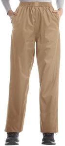 iCreek Women's Rain Pants Waterproof Breathable Lightweight Rain Over Pants (Khaki, Small)