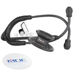 MDF MD One Stainless Steel Stethoscope, Adult, Black Tube, Black Chestpieces-Headset, MDF777BO