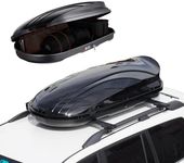 VEVOR Rooftop Cargo Carrier, 11 Cubic Feet Roof Cargo Box, ABS Hard Shell Roof Box, with Dual-Sided Opening and 2 Reinforced Straps, Aerodynamic, Suitable for most Crossbar, for Car, Wagon, SUV, Black