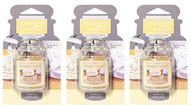 Yankee Candle 3 Pack Car Jar Fragrances. Vanilla Cupcake. Air Freshener.