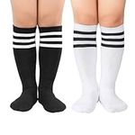 Zando White Soccer Socks Black Knee