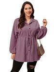 GRECIILOOKS Women Polycotton Casual Regular Fit Western Dress (Purple, Large)