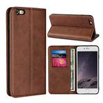 SunYoo for iPhone 6 Plus /6s Plus Case,Cowhide Pattern Leather Magnetic Book Wallet Case Stand Holder Flip Cover with Card Slots/Cash Compartment for iPhone 6 Plus/6s Plus(5.5")-Dark Brown