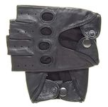 Pratt and Hart Barcelona Men's Shorty Leather Driving Gloves (Fingerless) RS4100, Black, X-Large