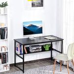 Everline Multipurpose Office Table/Study Table/Laptop Table/Computer Table/Reading, Writing Desk for Home & Office, Work from Home Essential 90x60x75 CM (Charcoal Black) Finish with Metal Legs