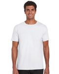 Gildan Men's Adult Softstyle Crew Neck 64000 T-Shirt, White, Large