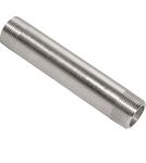 AVIATION METAL & ALLOYS 304 Stainless Steel Nipple Pipe Fitting, 1/2" NPT x 1/2" NPT Male Malleable Nipple Cast Pipe 4" Length