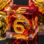 KERWELLSI Resin Lord Of The Ring DND Dice Set D&D with Gifts Box, Red Sharp Edge Polyhedral & RPG Role Playing Game Dice, Magic Gathering Dungeons and Dragons Dice D20 D12 D10 D8 D6 D4