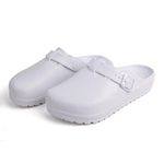 White Unisex-Adult Classic Clogs,Soft Bottom Adjustable Buckle Slippers,Indoor Outdoor Lightweight Work Clog For Lab/Doctor/Nurse Slippers