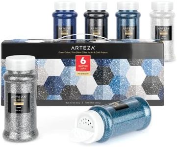 Arteza Fine Glitter Set, 6 x 2-oz Bottles, Ocean-Toned Glitter for Resin, Glue, Acrylic Paint, Arts and Crafts Supplies for Creating DIY Projects and Holiday Art
