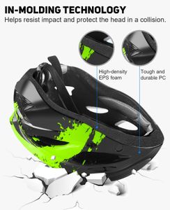 Adult Bike Helmet with LED Light, Magnetic Goggle Visor – Adjustable 57-62cm