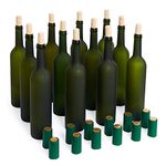 Empty Wine Glass Bottles 750ml - Set of 12 (Frosted Green)