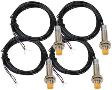 4Pcs M12 Proximity Sensor, NPN NO Inductive Proximity Sensor, Approach Switch, 4mm Detecting Distance Normally Open 6-36V LJ12A3-4-Z/BX, Unshielded, Can Replace Small Switches and Limit Switches