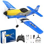 Toileum RC Plane, 3 Channel RC Airplane 2.4GHz with 2 Batteries 6-axis Gyro Stabilizer, Easy to Fly for Beginners Adults and Kids (P-51D)