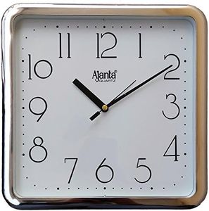 Ajanta Plastic Abstract Simple Clock (White, 677 DX)24W x 39.5H Centimeters, Analog