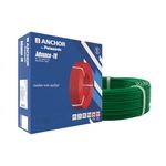 Anchor by Panasonic Advance FR Electric Wire | 1.5 sq mm PVC Insulated Copper Wire for Home Wiring | 90 Meter Electric Wire Cable for Industrial and Domestic Connections (Green, 27404GN)