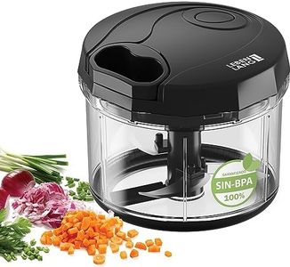 LEBENLANG Cortador de verduras y cebollas, 1 L, manual y sin bisfenol A, color negro para cortar cebollas, ajo, multifunción, cocina, cortador de verduras