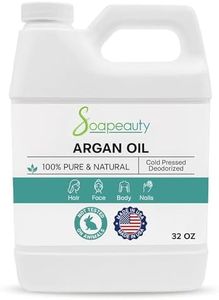 Soapeauty ARGAN Oil | 100% Natural & Pure | Cold Pressed & Deodorized | Carrier for Essential Oils, Face, Body and Skin Care, Hair Growth & Moisturizer | 32 fl oz