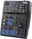 Gemini Sound GEM-05USB - 5-Channel Bluetooth Audio Mixer, USB Playback, Compact DJ Mixer Console with Phantom Power, 2-Band EQ, and FX Control